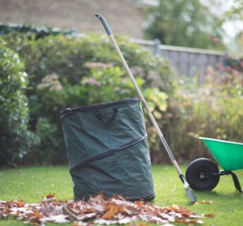 Moderne voortuin met bestrating en gras 1 — bij 'Onderhoud van het gazon'