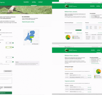 Dashboard van het hoveniersportaal van Graszodenkopen met bestellingen en statistieken